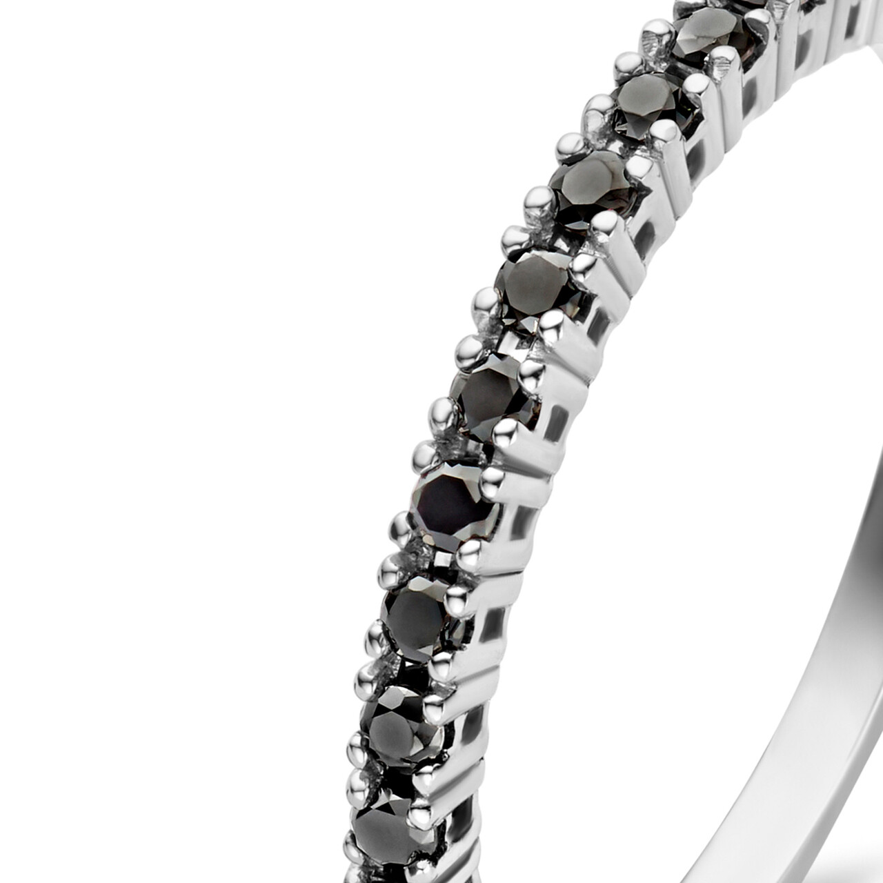 Isabel Bernard De la Paix Cecile 14 karat white gold ring with black diamond 0.19 carat