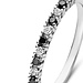 Isabel Bernard De la Paix Feline anillo de oro blanco de 14 quilates con diamantes blancos y negros 0.20 carat