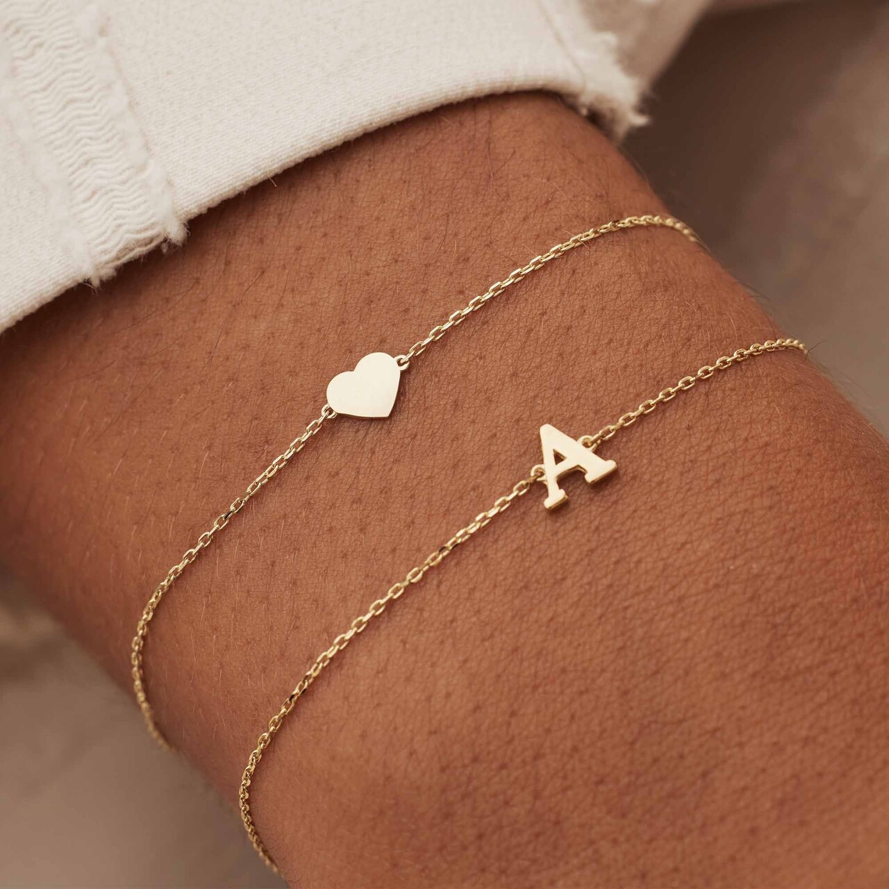 Bracelet initial zirconia | personalize - gold – Jewel Junkie Curaçao