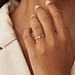 Isabel Bernard De la Paix Céline anel de ouro branco de 14 quilates com diamante 0.05 carat