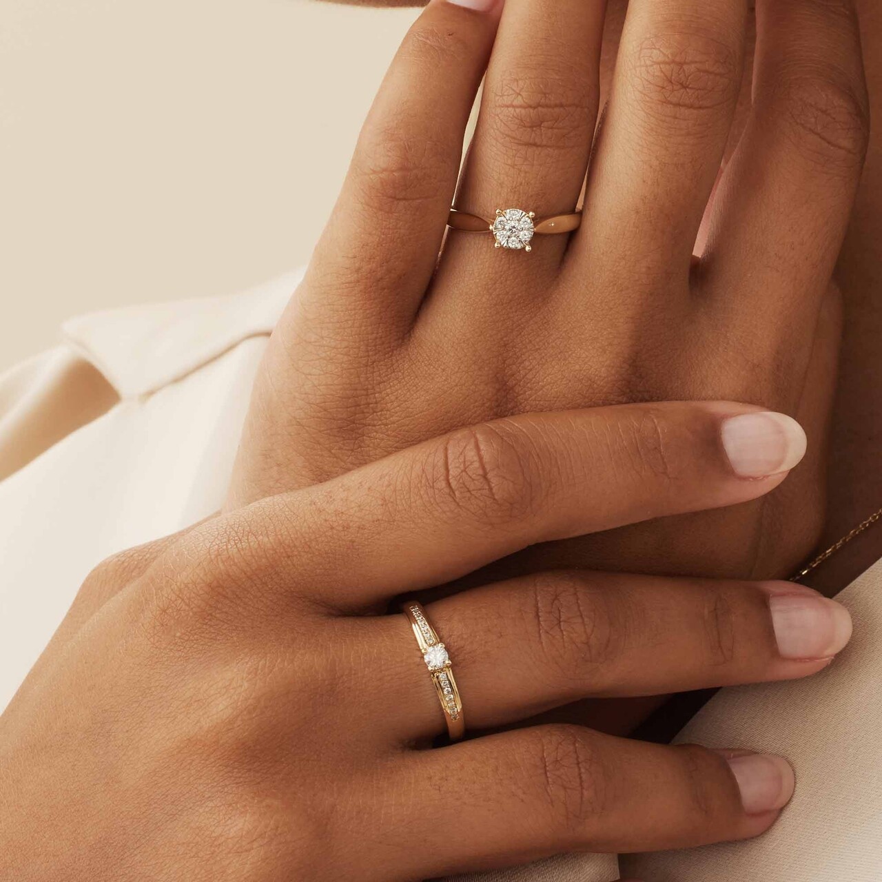 Vrai and oro shop baguette ring