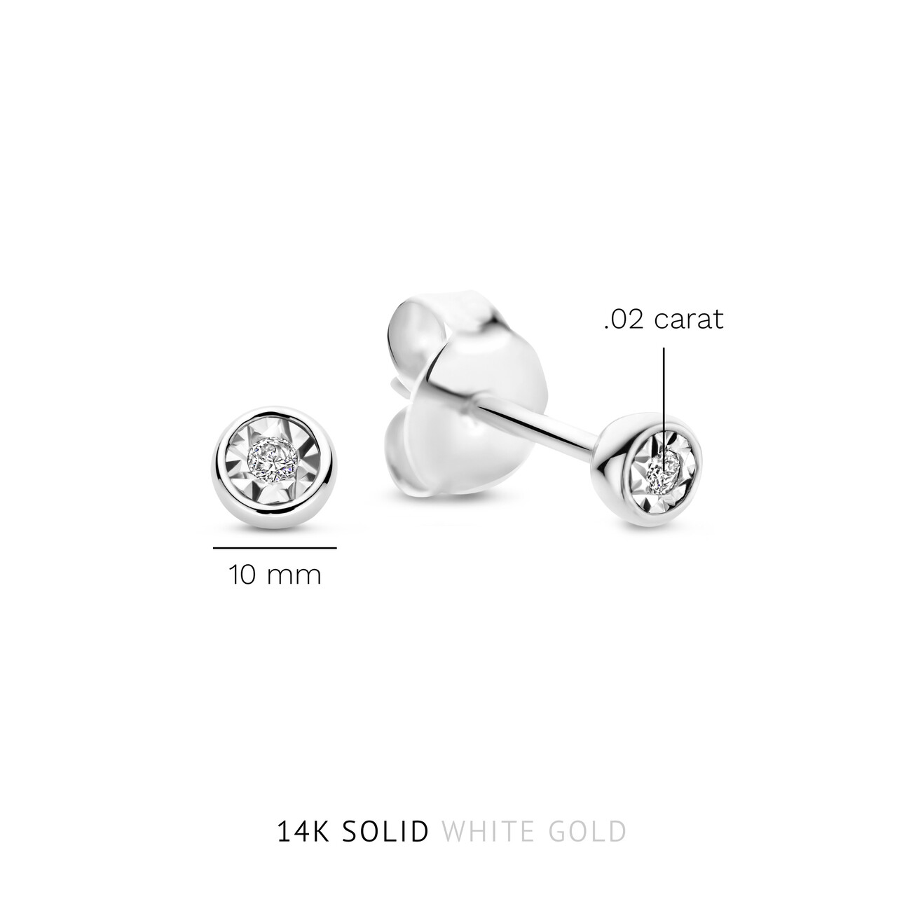 Isabel Bernard De la Paix Inaya14 karat white gold ear studs with diamond 0.02 carat