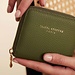 Isabel Bernard Honoré Jules green calfskin leather zipper wallet