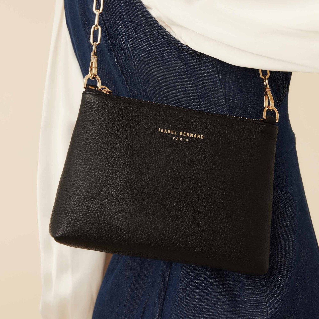 Isabel Bernard Honoré Misra black calfskin leather shoulder bag