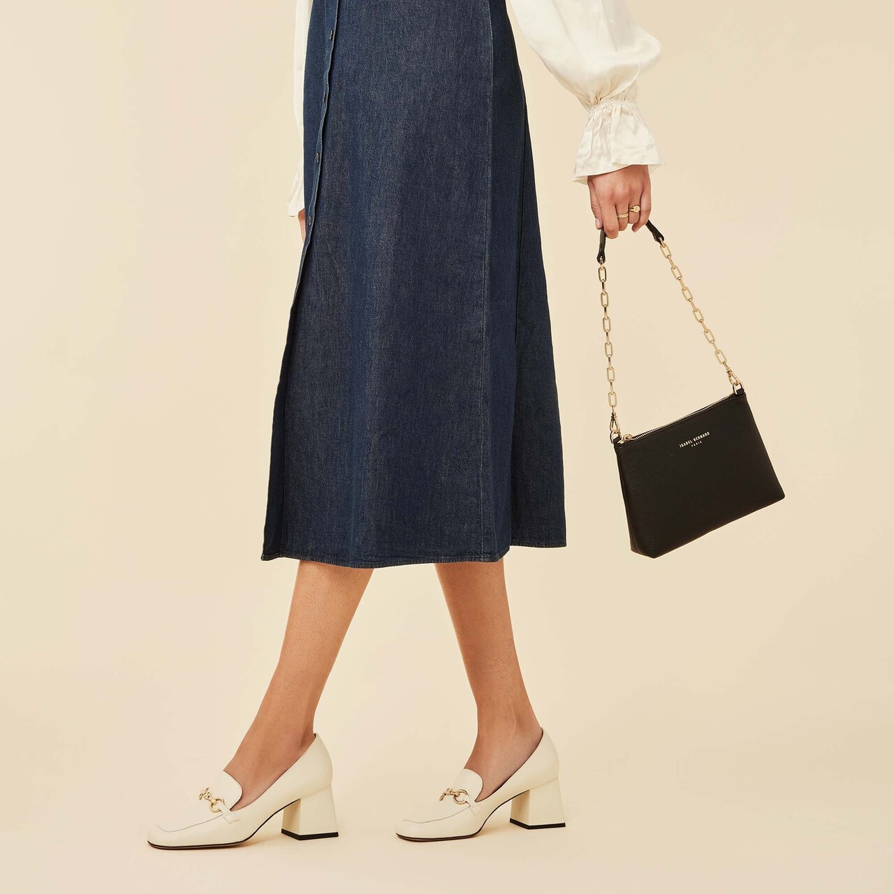 Isabel Bernard Honoré Misra black calfskin leather shoulder bag