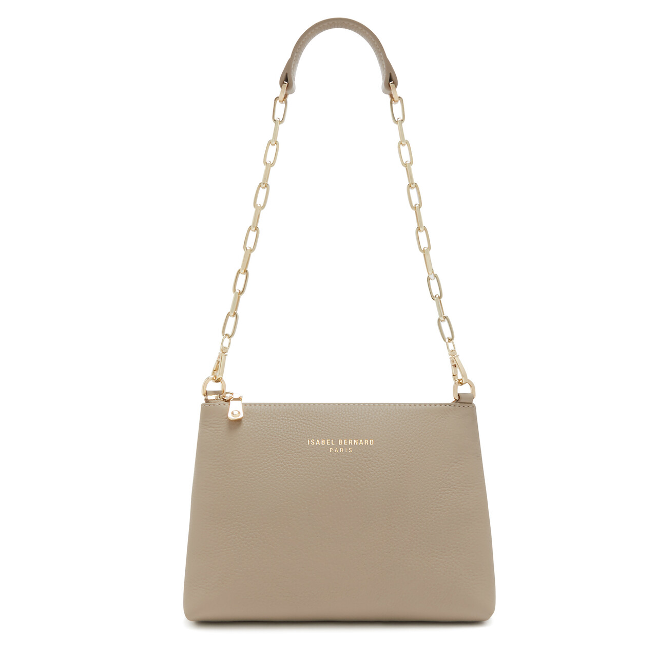 Isabel Bernard Honoré Misra taupe calfskin leather shoulder bag