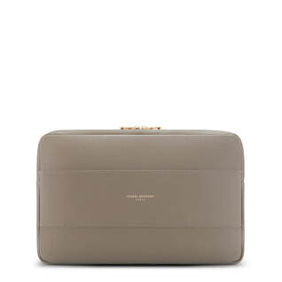 Isabel Bernard Honoré Caress laptop sleeve in pelle di vitello taupe