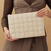 Isabel Bernard Honoré Cosette cream braided calfskin leather laptop sleeve with shoulder strap