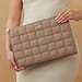 Isabel Bernard Honoré Cosette taupe braided calfskin leather laptop sleeve with shoulder strap