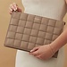 Isabel Bernard Honoré Cosette taupe braided calfskin leather laptop sleeve with shoulder strap