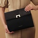 Isabel Bernard Honoré Clara croco black calfskin leather laptop sleeve with shoulder strap