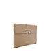 Isabel Bernard Honoré Clara taupe calfskin leather laptop sleeve with shoulder strap