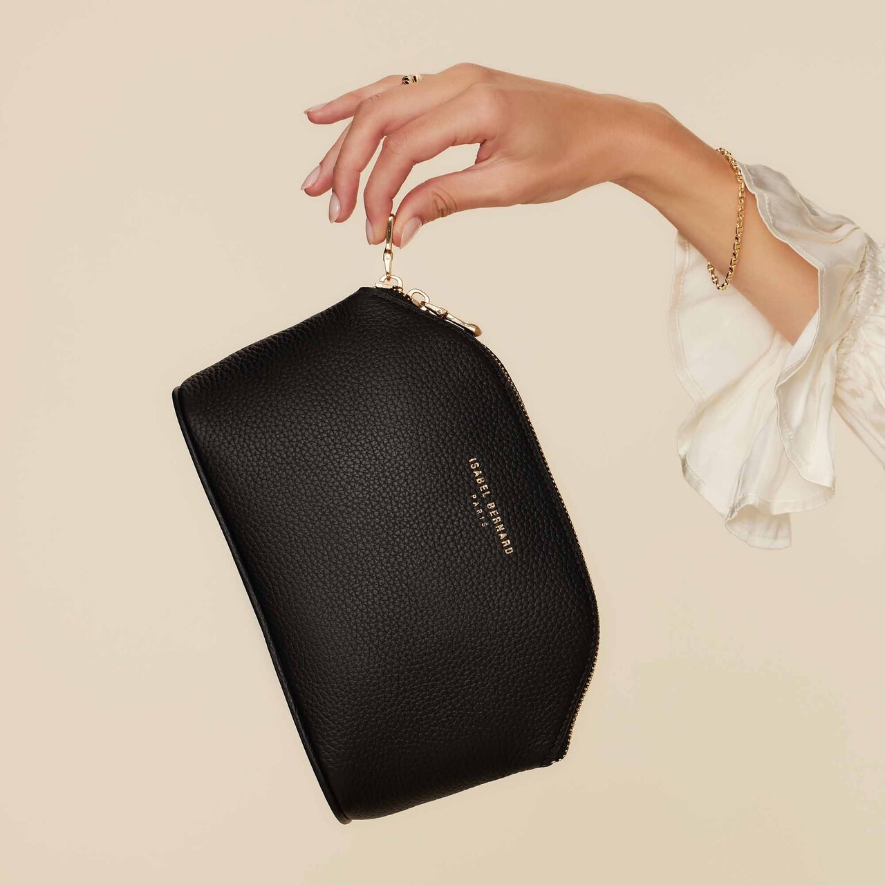 Isabel Bernard Honoré Brunelle black calfskin leather toiletry bag