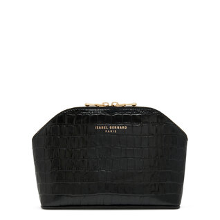 Isabel Bernard Honoré Brunelle croco black calfskin leather toiletry bag