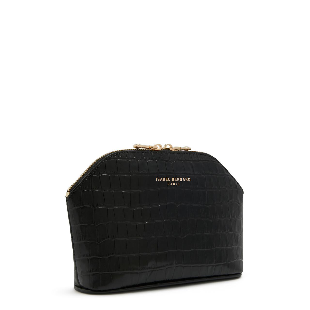 Isabel Bernard Honoré Brunelle croco black calfskin leather toiletry bag