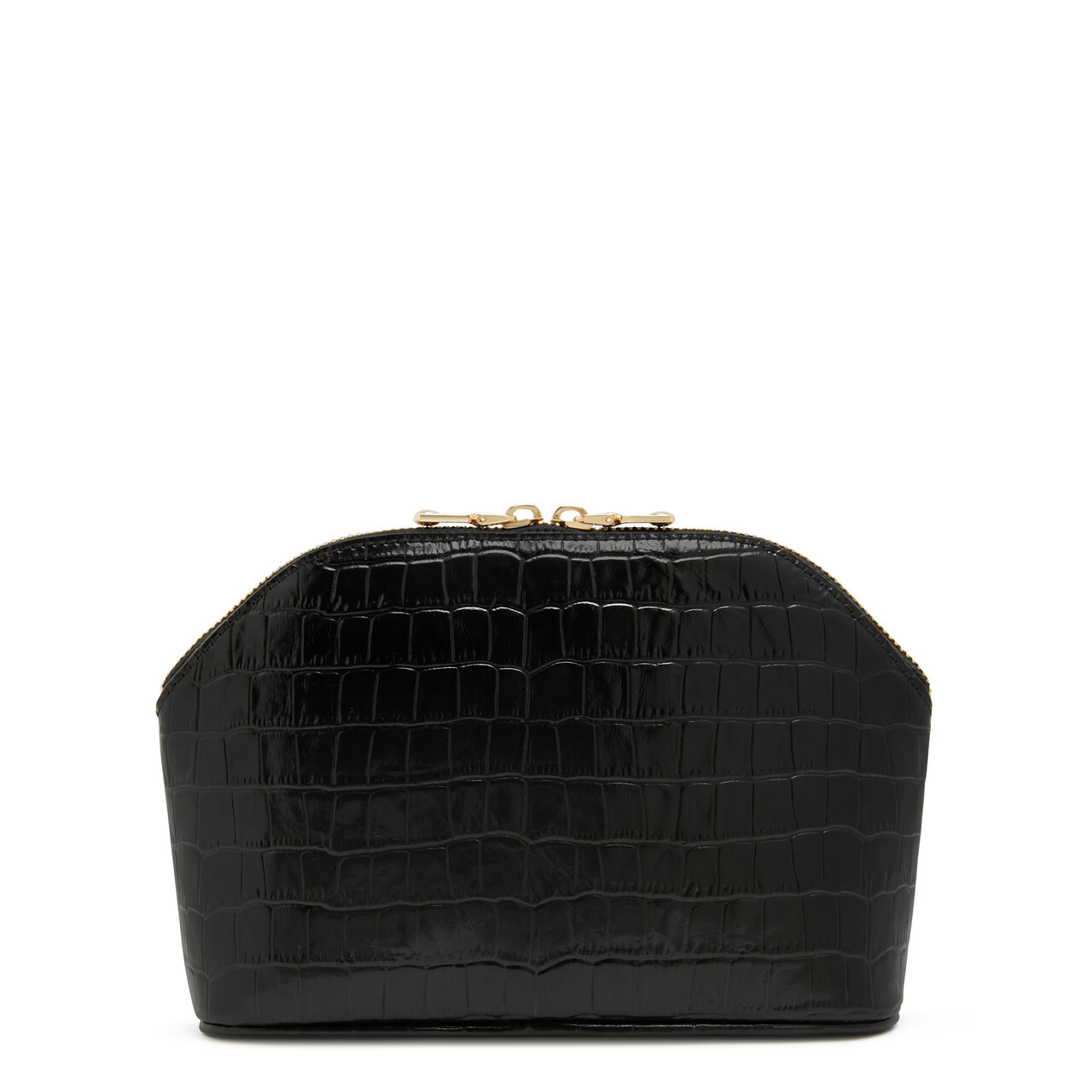 Isabel Bernard Honoré Brunelle croco black calfskin leather toiletry bag