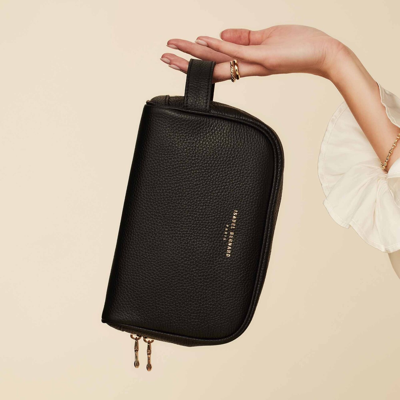 Isabel Bernard Honoré Blaize black calfskin leather toiletry bag