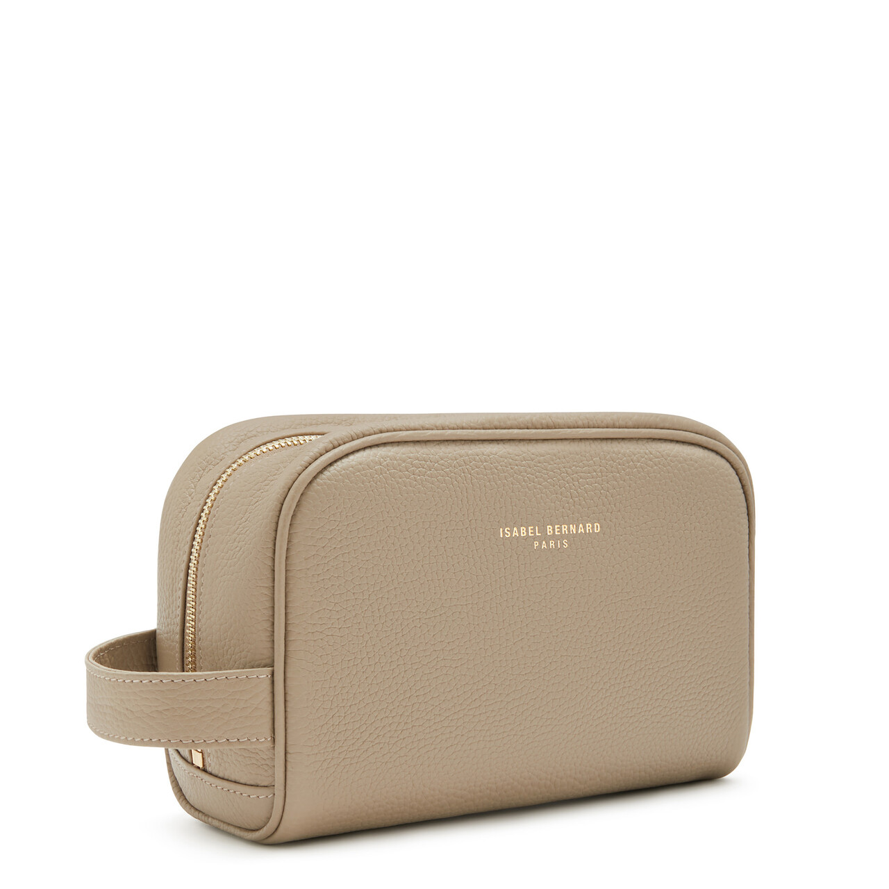 Isabel Bernard Honoré Blaize taupe calfskin leather toiletry bag