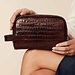 Isabel Bernard Honoré Blaize croco brown calfskin leather toiletry bag