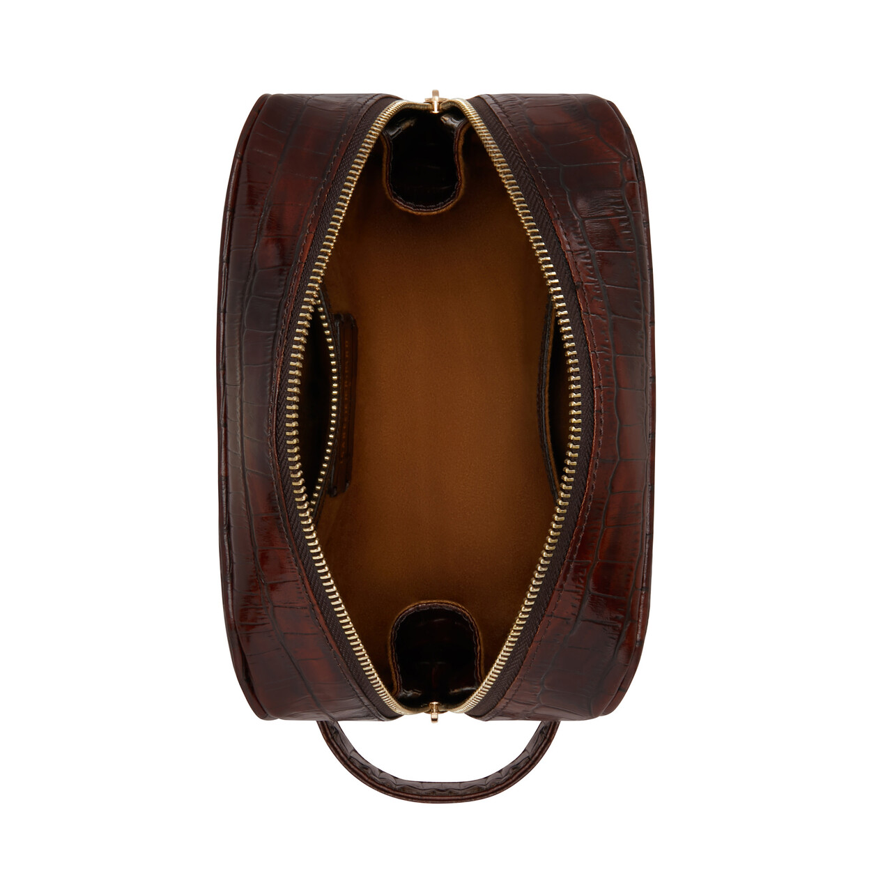 Isabel Bernard Honoré Blaize croco brown calfskin leather toiletry bag