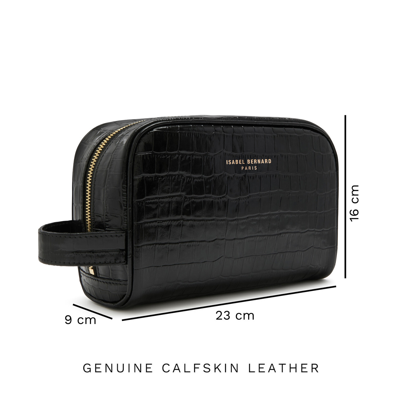 Isabel Bernard Honoré Blaize croco black calfskin leather toiletry bag
