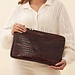 Isabel Bernard Honoré Caress croco brown calfskin leather laptop sleeve