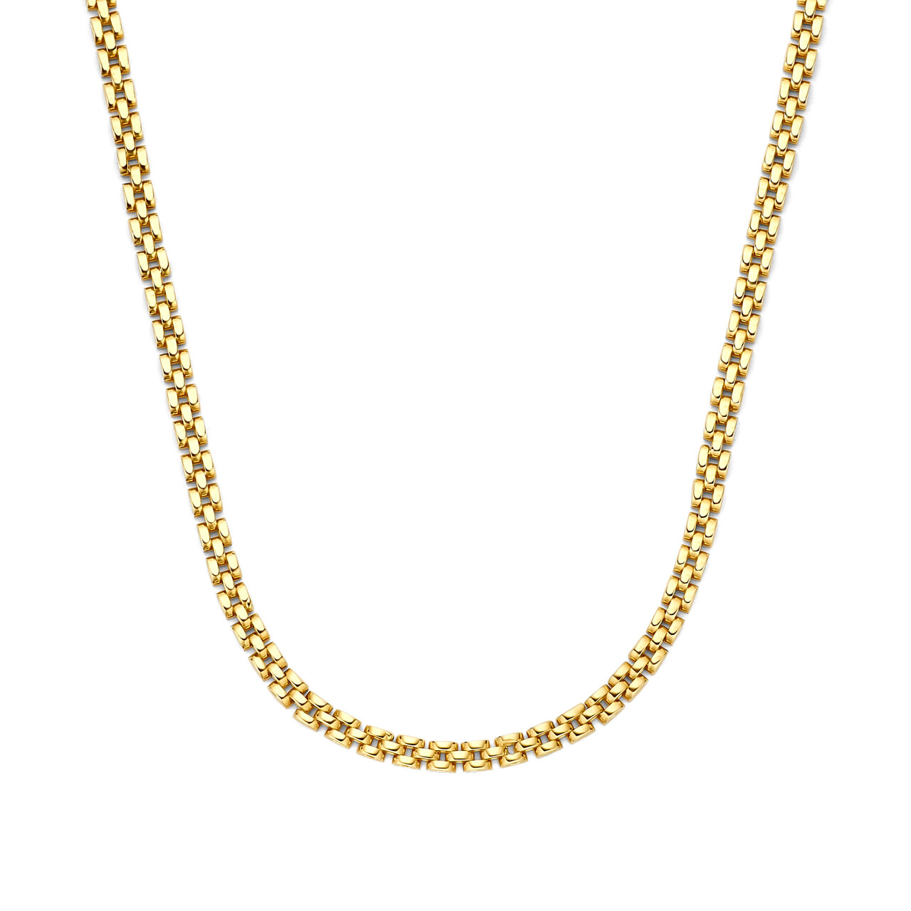 14 KT Yellow Gold Abstract Sleek Diamond Pendant with Chain