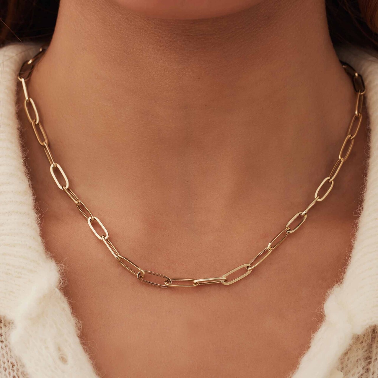 Isabel Bernard Aidee Odile 14 karat gold link necklace