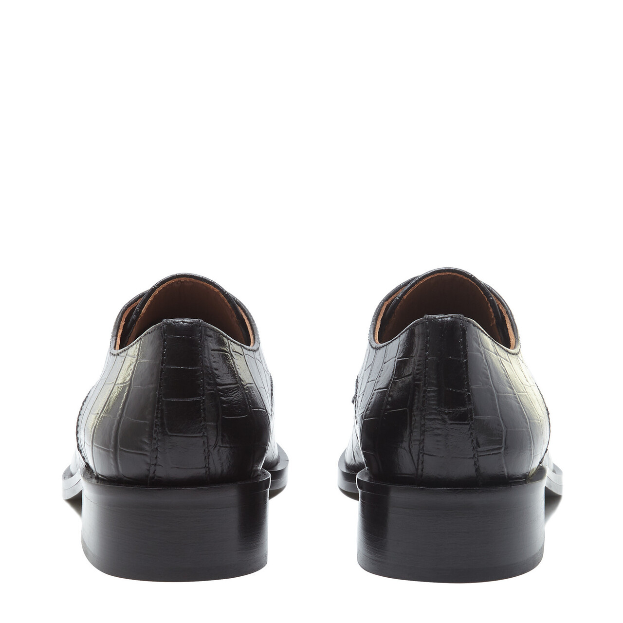 Isabel Bernard Vendôme Ellen croco black calfskin leather lace-up shoes