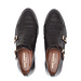 Isabel Bernard Vendôme Sophie croco black calfskin leather double monk shoes