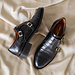 Isabel Bernard Vendôme Sophie croco black calfskin leather double monk shoes