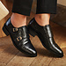 Isabel Bernard Vendôme Sophie croco black calfskin leather double monk shoes