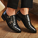 Isabel Bernard Vendôme Sophie croco zwarte leren dubbele monk schoenen van kalfsleer