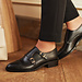 Isabel Bernard Vendôme Sophie schwarze Doppelmonk-Schuhe aus Kalbsleder