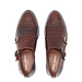 Isabel Bernard Vendôme Sophie croco brown calfskin leather double monk shoes