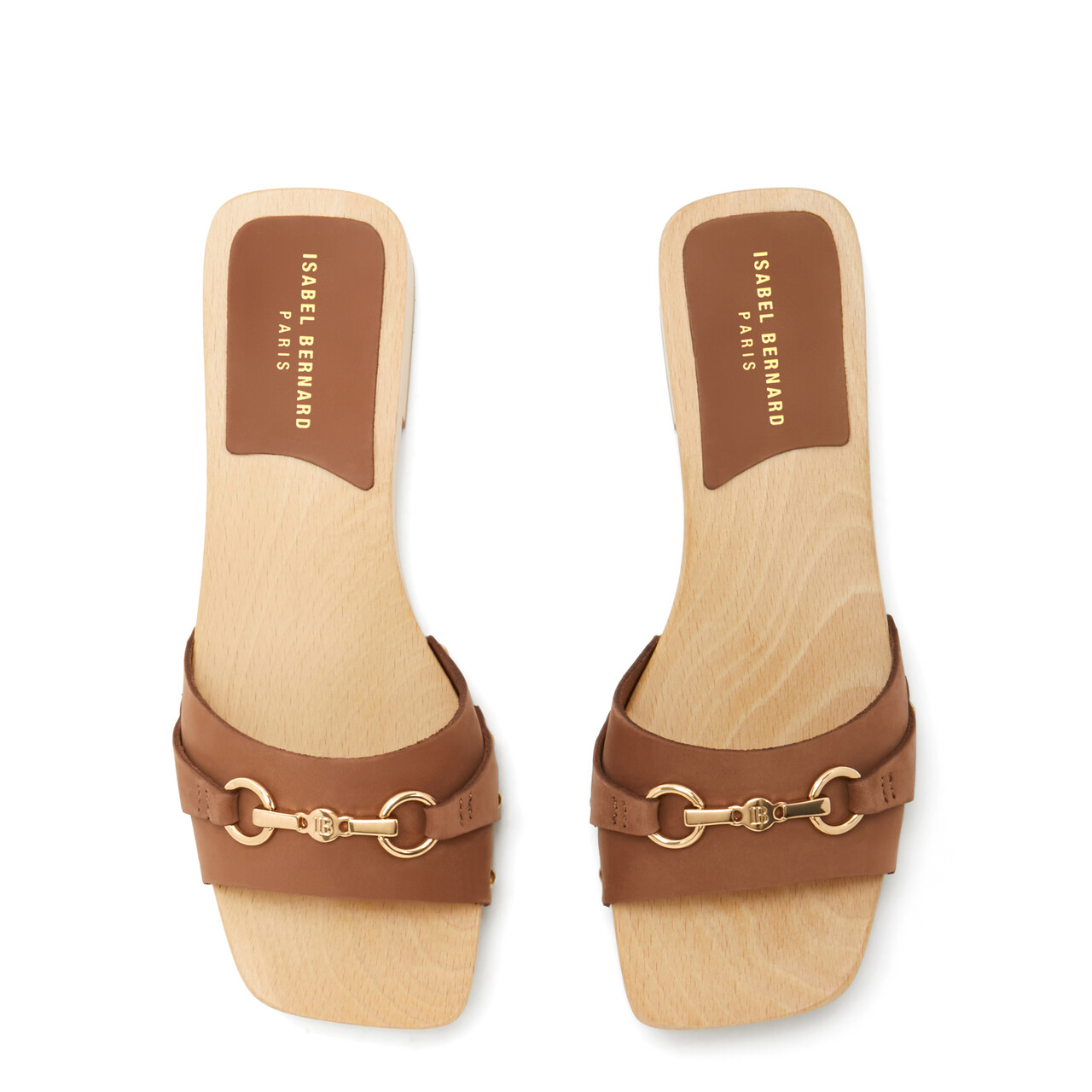 Isabel Bernard Vendôme Dorine brown calfskin leather clogs