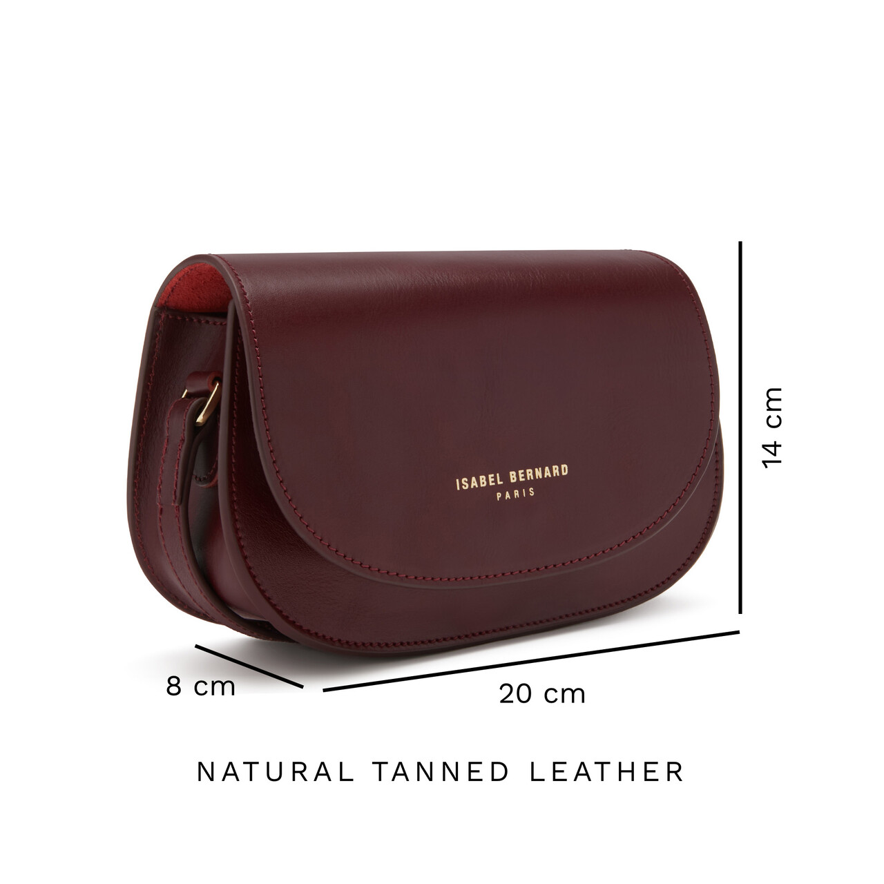 Isabel Bernard Montmartre Manon bordeaux red vegetable tanned leather crossbody bag