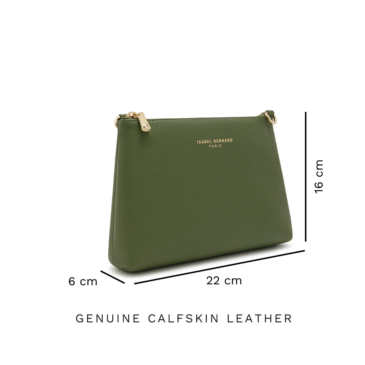 Isabel Bernard Honoré Misra green calfskin leather shoulder bag
