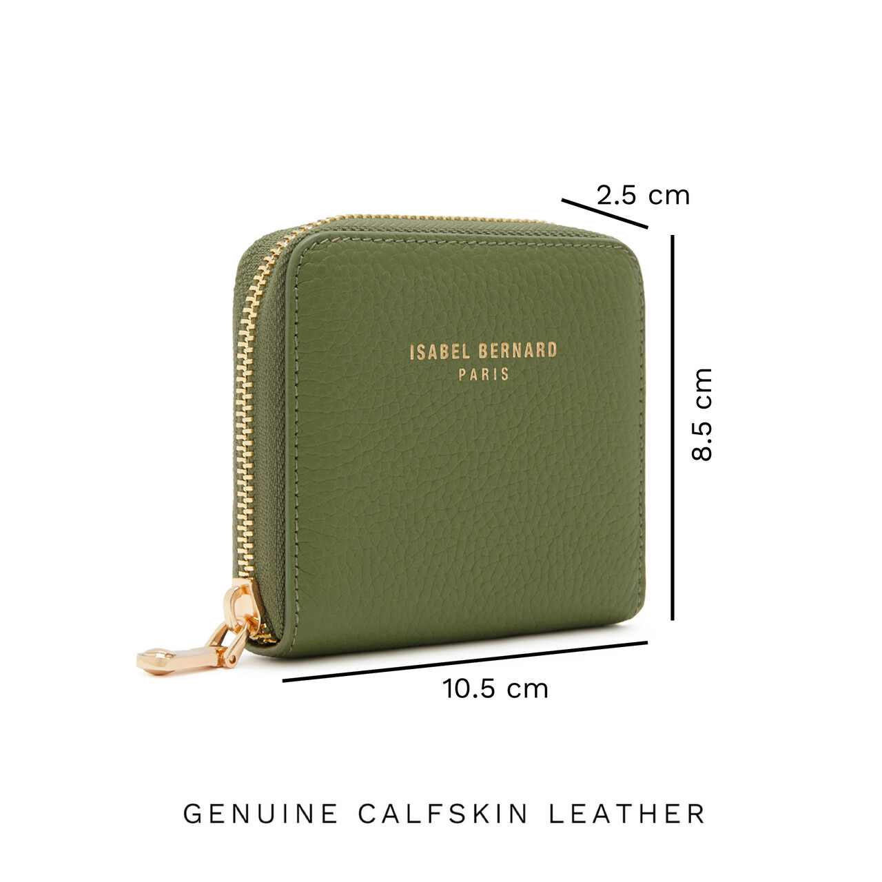Isabel Bernard Honoré Jules green calfskin leather zipper wallet