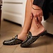 Isabel Bernard Vendôme Fleur sort kalveskind sandaler loafers med nitter