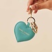 Isabel Bernard Honoré Faye blue calfskin leather heart key ring