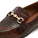 Isabel Bernard Vendôme Fleur croco brown calfskin leather loafers