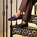 Isabel Bernard Vendôme Fleur blå ruskind loafers