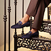 Isabel Bernard Vendôme Fleur blaue Wildleder-Loafers