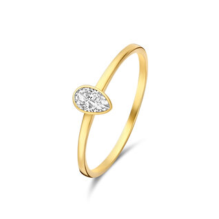 Isabel Bernard Baguette Genevieve 14 karaat gouden ring