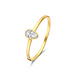 Isabel Bernard Baguette Genevieve 14 karaat gouden ring met witte zirkonia steen