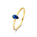 Isabel Bernard Baguette Nila 14 karaat gouden ring met blauwe zirkonia steen