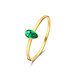 Isabel Bernard Baguette Olivia 14 karaat gouden ring met groene zirkonia steen