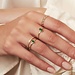 Isabel Bernard Baguette Olivia 14 karat gold ring with green zirconia