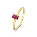 Isabel Bernard Baguette Roux anillo de oro de 14 quilates con circonia rojo